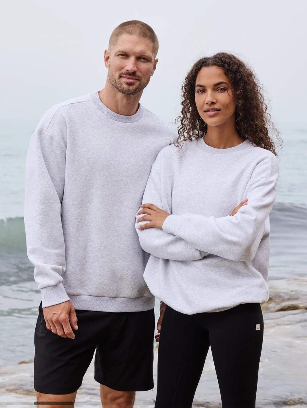 Vuori Restore Oversized Crew 2.0 Pale Grey Heather Size Small